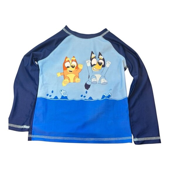 Carter’s 2-piece Bluey Rashguard & Swim Trunk Set Size 3T Long Sleeves UPF 50+ - Picture 4 of 10